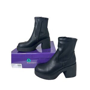 Madden Girl Women's Platform Chelsea Zip up Booties Color Black ,Size 8